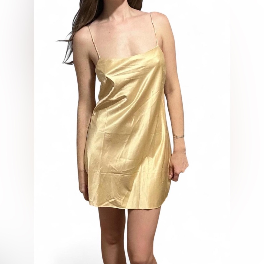 Parade Gold Satin Mini Slip Dress